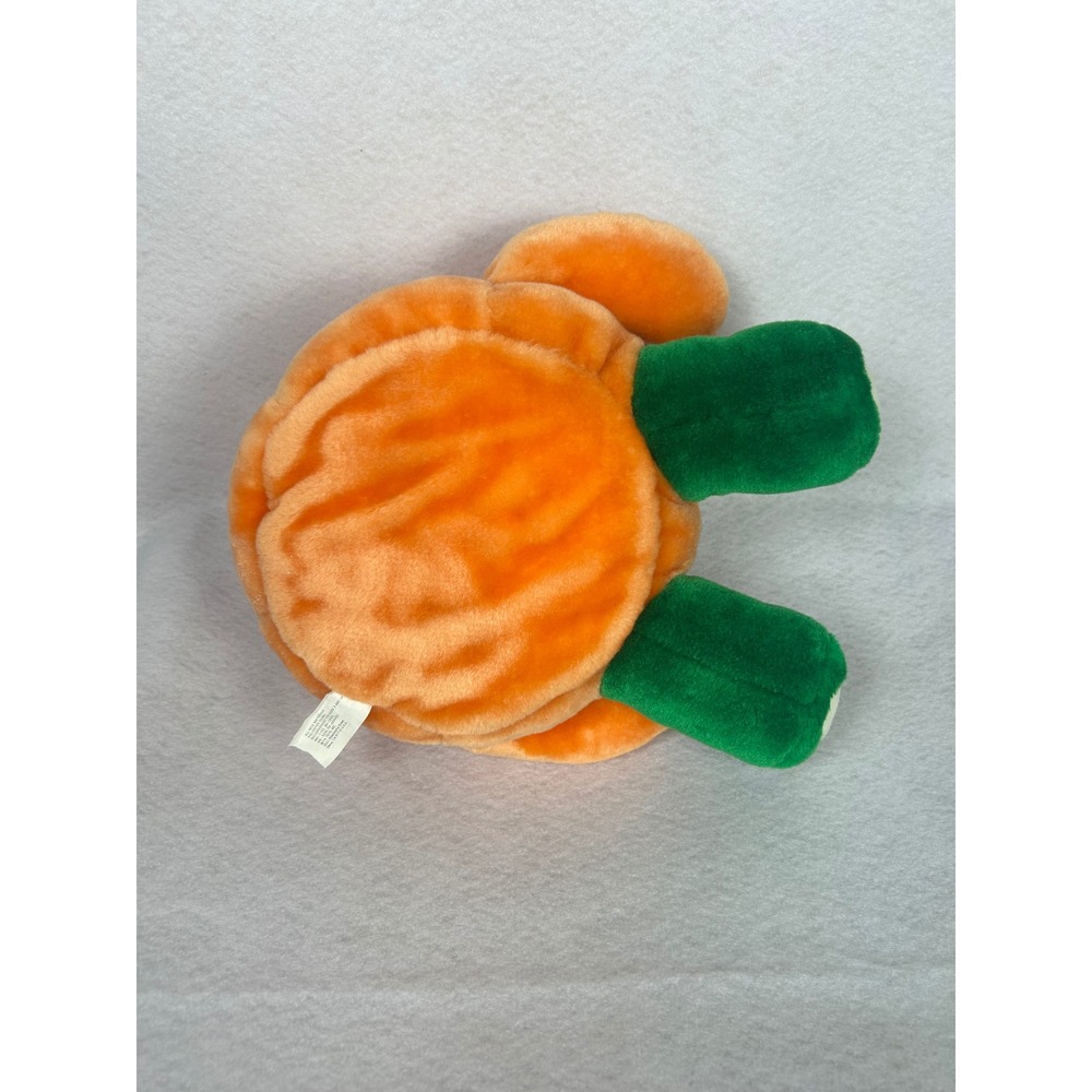 VTG Pumpkin Plush Halloween Jack-O-Lantern Storage Orange Green - Picture 8 of 10